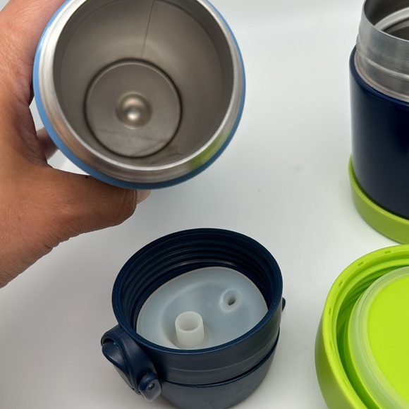 Pottery Barn Kids Mackenzie Water Bottle and Hot & Cold Container Blue Green - Picture 5 of 7